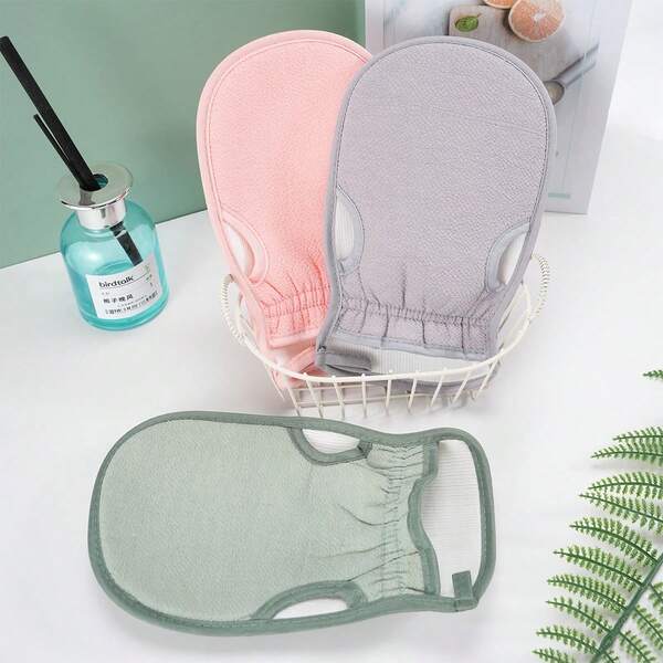 Găng tay tắm tẩy tế bào chết dày unisex, cổ tay co giãn, tẩy tế bào chết hiệu quả không đau, thiết kế hở ngón
