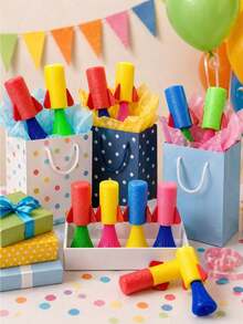 20/10/5/2/1pc Colorful Foam Rocket Launchers, Space Themed Rocket Slingshots, Interactive Flying Rocket, Mini Rocket Launcher Party Supplies, Birthday Party Favor Fillers, Carnival Prizes, Christmas & Halloween Celebration Presents(Random Color) - Multicolor - View 5