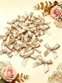 (100pcs/Pack, 50pcs/Pack) 4cm Ribbon Bows, Multiple Colors Available, Suitable For Gift Decoration And Hair Clip Headband Making, Valentine's Day Gift - 4cm Ribbon Bow - View 10