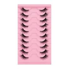 10 Pasang Ekstensi Bulu Mata Cat Eye Alami dengan Garis Hitam, Cocok untuk Riasan Sehari-hari dan Kencan - Hitam - View 3