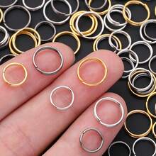 100/240pcs 3-Color Open Jump Rings Key Rings Box Decor Kit Flat Rings Jump Rings Jewelry Accessories DIY Phone Chain Keychain Making Handmade Jewelry Accessories Optional - Double Hoop Earrings - View 4