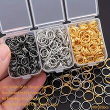 100/240pcs 3-Color Open Jump Rings Key Rings Box Decor Kit Flat Rings Jump Rings Jewelry Accessories DIY Phone Chain Keychain Making Handmade Jewelry Accessories Optional - Double Hoop Earrings - View 1