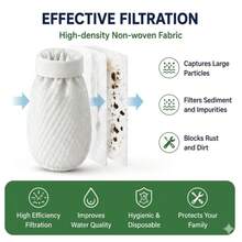 50pcs Faucet Filter Cotton, High Density Filtration. Blocks Rust, Sediment And Impurities, 3 Seconds Installation, Replace Every 3-5 Days. Suitable For Various Faucets. Essential For Home/Rental/Dorm/Commercial Spaces - Filter Cotton - View 8