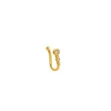 1 pieza Elegante clip de nariz con forma de calabaza de cobre y circonita cúbica, sin necesidad de perforación, versátil para uso diario, regalo exquisito para fiesta de noche de mujeres - Multicolor - Ver 6