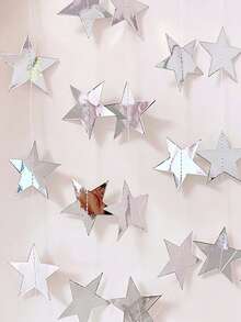 A 4-Meter Sparkling Star Decoration For Birthday Parties, With Blue, Silver, Gold, And Rose Gold Banners, Suitable For Home Decoration, Outdoor Decoration, Stage Decoration, Star Pendants, Back To School Season, Valentine's Day, Ramadan, Ramadan Deco - View 6