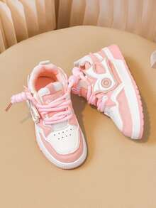Back To School Season Fashion Kids Skateboard Sneakers, Lightweight & Comfortable, Suitable For Multiple Occasions - Pink - View 10