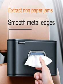Universal Car Tissue Box, Car Tissue Dispenser, Rear Seat Mounted Creative Tissue Holder, Multi-Functional Storage Organizer, Hanging Tissue Box, Storage Bag, Can Be Used To Store Tissues, Masks And Other Items, Easy Installation, Suitable For Various Places In The Car, Essential Gift For Drivers - A - View 2
