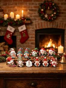 36pcs/24pcs/12pcs Creative Wooden Santa Claus Decorative Hanging Ornaments, Christmas Tree Decoration Wooden Sign Set, Perfect For Christmas Decoration - A - View 3