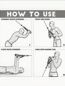 Set Perlengkapan Gym Tugas Berat dengan Tali Trisep, 2 Pegangan Latihan, 2 Carabiner, Jangkar Pintu untuk Latihan di Rumah, Latihan Resistensi, dan Sistem Katrol - Hitam - View 7