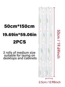1 Roll EVA Material Fresh Daisy Camellia Pattern Waterproof Drawer Liner, Multi-Purpose Cabinet Drawer Liner Suitable For Kitchen, Storage Cabinet, Refrigerator, Shelves, Lining - Flower Pattern - View 31