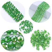 1 Box Green Faceted Glass Rondelle Beads Assorted Sizes Loose Spacer Beads With Storage Case For DIY Bracelet Necklace Earrings Jewelry Making Crafts - A - View 5