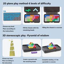 Bead Building Block Game, Suitable For Multi-Player Tabletop Game, Thinking Game, 3D Building Block Game, Educational Puzzle Game, Boys Toy, Girls Toy - Black - View 3