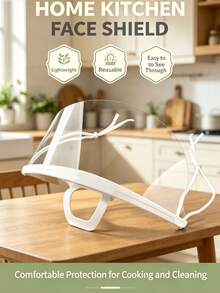 10pcs Transparent Plastic Face Mask, Isolation Protective Mask, Disposable Anti-Dust Mask For Kitchen & Restaurant, Smiling Design - Clear - View 3