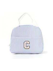 Striped Lunch Bag, Initial Pattern, Insulated Lunch Bag, Handheld Lunch Bag, Multi-Functional Insulated Bag, Office Lunch Bag, Picnic Bag, Lightweight Handbag, Suitable For School, Office, Picnic, Reusable, Back To School Essential, Unique Party Gift, Back To School Gift, New Job Gift, Birthday Gift - Multicolor - View 16