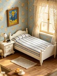 1 Set 16.8cm Dollhouse Miniature Luxury Fun Full House Bedroom Furniture Items, Suitable For Adult Women Mini Full House Interior Decor With Fresh Atmosphere, Home Desktop Full Set Collection Display, Minimalist Soft Decor Matching Good Item - Multicolor - View 6