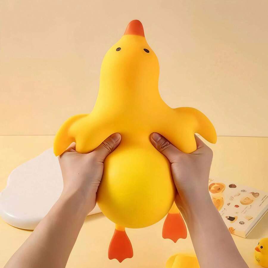 1pc Cute Yellow Duck Squeeze Stress Toy For Kids, Soft Cartoon Animal Squishy Fidget Toy, Toddlers Classroom Reward, Boys Girls Birthday Party Favor Novelty Sensory Play Gift Duck,Squeeze Toy, Squishy Toy/Slush Squishy/Squishy> - Multicolor - View 1