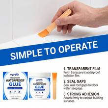 1Pc 300g/10.58oz Transparent Waterproof Glue With Brush, Invisible Finish Leak Repair Sealant For Bathroom Kitchen Tiles & Windows - Transparent Waterproof Glue - View 10
