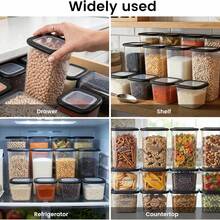 6/24pcs Plastic Food Storage Containers With Lids, Stackable Kitchen Pantry Organizer For Dry Goods, Snacks, Pasta And Meal Prep - Clear - View 7