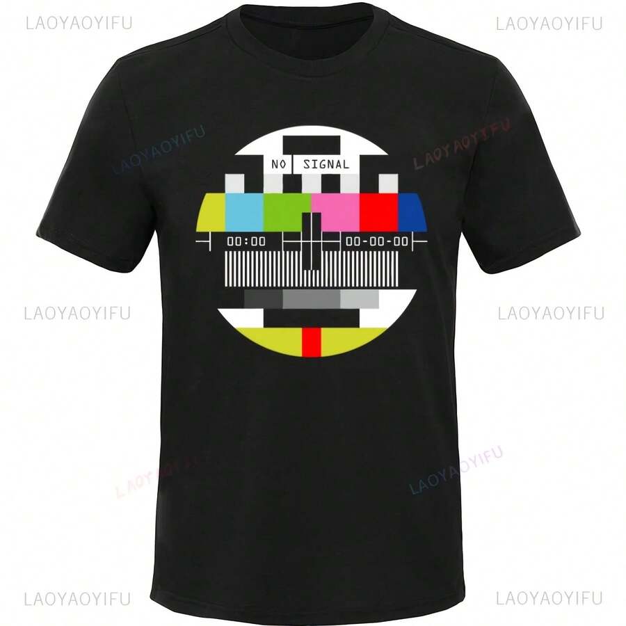No Signal Streetwear Men Tshirt Hip Hop Style Tops & Tees Novelty Geometric Summer Autumn T Shirt Vintage Fashion Hipster Top - Shape - View 1