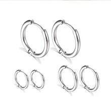 VOGRAC Stainless Steel Hoop Earrings, Available In 18K Gold And Silver, Minimalist Design, Comfortable And Easy To Pair For Everyday Wear - Silver - View 2