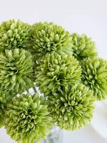 3/6/12/300 pièces Boules de chrysanthème artificielles, pompons, décoration de mariage, vase de maison, décoration, restaurant, salon, chambre à coucher, arrangement floral de table de chevet, bouquet de mariée, corsage de poignet, boutonnière, matériel de décoration de fête d'anniversaire, cadeau du Nouvel An et de la Saint-Valentin - Vert - Voir 10