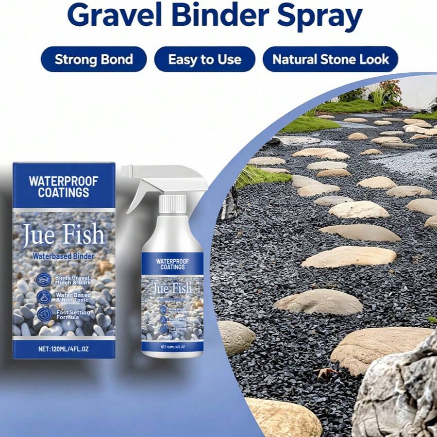 120ml Gravel Adhesive Spray, Waterproof Coating, Water-Based Fast-Curing Gravel Stabilizer, Dust-Proof Bark Sealing Glue, Weather-Resistant Pebble & Rock Adhesive Spray / For Outdoor Garden Walkways, Backyard Landscape Decoration And Stone Fixing