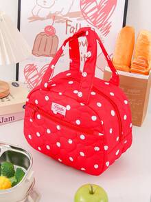 1pc Floral Pattern Insulated Lunch Bag, Soft Touch, Aluminum Foil Lining, Heat-Proof & Waterproof, Large Capacity Portable Handbag - Multicolor - View 16