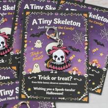1/2/3/4/5/7/8/10/14pcs 2D Halloween Skeleton Series Keychain Set With Small Skeleton Card, Sweet Cool Gothic Style Bag Charm, Halloween Party Favor Gift, Party Decoration Gift, Lucky Gift, Birthday Gift - Multicolor - View 5