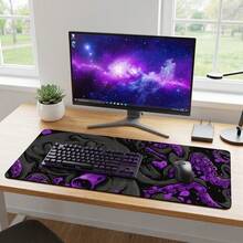 Black Octopus Pattern Large Mouse Pad Desk Mat Rubber Bottom Stitched Edge Non-Slip Keyboard Pad Office Supplies Men Women Friends Back To School Gift Gaming Desk Mouse Pad - Multi-color - View 8
