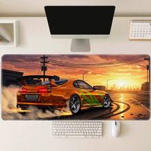 Extra-Large Gaming Mouse Pad Featuring An Anime-Style Orange Drift Sports Car; Suitable For Gaming, Studying, And Office Use. A Durable, Easy-To-Clean Desk Accessory And An Ideal Gift For Friends; Available In Multiple Sizes. - Mouse Pad - View 9