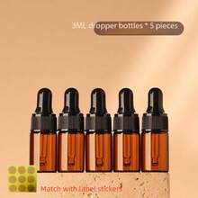 1件/5件裝 1ml 2ml 3ml 5ml 10ml 15ml 20ml 棕色琥珀玻璃可重複填充滴管瓶，精油填充工具，精確劑量控制，防光空瓶，旅行便攜，噴霧瓶，迷你香水 - 棕色 - 查看 12
