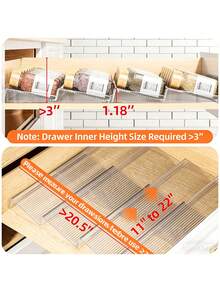 1/2/4/6/8pcs Expandable Spice Rack Organizer, Kitchen Storage Rack, Adjustable Tiered Spice Storage Rack, Slanted Non-Slip Spice Bottle Rack, Detachable Drawer-Style Spice Organizer, Stainless Steel Kitchen Cabinet Storage Organizer, Suitable For Countertop, Drawer Storage And Home Cooking - Multicolor - View 5
