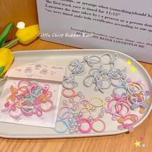 10pcs/Set Girls Hair Accessories Sweet Silver & Colorful Bow Hair Ties Small Elastic Bands Cute Hair Accessories, Suitable For Braiding Or Hair Volume For Young Girls - Multicolor - View 3