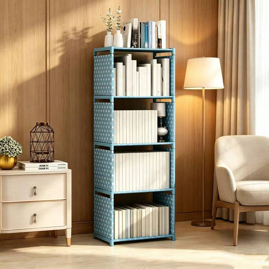 Simple Bookshelf, Student Bookcase, Storage Rack Combination, Reinforced Storage Cabinet, Storage Display Rack, Bookcase - Pink Dots - View 1