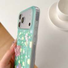 1pc Summer Green Butterfly Card Holder Phone Case With Hand Strap, Compatible With IPhone17/17 Pro Max/16 Pro Max/16 PLUS/16/15/14 PRO MAX/14/13pro/12/11 - Green - View 7