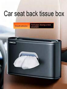 Universal Car Tissue Box, Car Tissue Dispenser, Rear Seat Mounted Creative Tissue Holder, Multi-Functional Storage Organizer, Hanging Tissue Box, Storage Bag, Can Be Used To Store Tissues, Masks And Other Items, Easy Installation, Suitable For Various Places In The Car, Essential Gift For Drivers - A - View 1