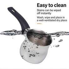 Stainless Steel Milk Pot Non-Slip Handle Small Saucepan, Multi Size Pour Spout Coffee Milk Warmer For Stovetop Induction Cooker, Portable Turkish Coffee Pot For Home Kitchen Heating Milk Chocolate - Multicolor - View 7