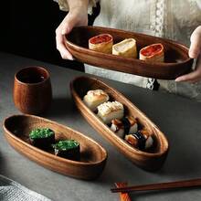 Elegant Acacia Wood Oval Serving Tray - Microwave , Multipurpose For Salad, Dessert, Fruit, Nuts And Snacks, Polished Surface - Perfect For Kitchen Decor And Tabletop Display, Christmas - 1Pcs - View 1