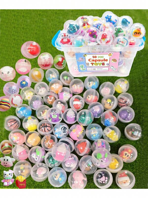 10/20/25/30/35/40/50 piezas Mini Juguetes Cápsula Kawaii Lindos, Perfectos para Compartir Diversión en Fiestas, Regalo de Acción de Gracias, Navidad, Truco o de Halloween, Regalos de Fiesta de Halloween para Intercambio (Estilo Aleatorio)