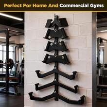 Cable Attachment Storage Rack, Wall Mounted Lat Pulldown Bar Holder, Home Gym Organizer For Cable Handles, Vertical And Horizontal Set - As Pic - View 6