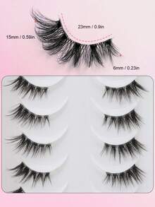 10pcs Natural Half Lash Extensions, Cat Eye Style, Outer Corner Lengthening, Transparent Lash Band, Reusable For Daily Makeup - View 3