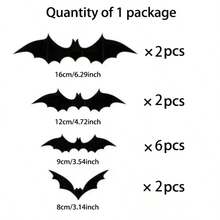 Halloween 3D Bat Wall Decor, Reusable! Scary Decoration, 4 Sizes Halloween Decoration Suitable For Halloween Party Trick Or Treat And Home Decor, Room Decoration. - View 8