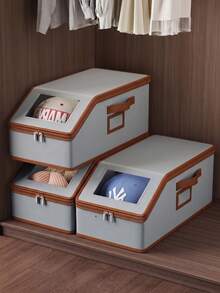 1pc Foldable Large Capacity Baseball Cap Storage Display Box - Baseball Cap Storage Box With Transparent Window And Zipper Dust Cover; Slanted Design, Suitable For Wardrobe Drawer, Bedroom, Home Decor, Storage, Autumn Home Decor, Dorm And Home Use. - Multicolor - View 8