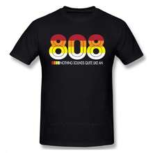 Novelty Male Roland TR 808 Tee Shirt Rock And Roll Drum Machine T Shirt Crewneck 100% Cotton T-Shirt JYXN - Black - View 2