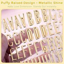 3 Sheets, Total 170pcs 3D Gold Metal Letter & Number Stickers, Self-Adhesive, Suitable For DIY Crafts, Scrapbooking, Stationery, Back To School, Handmade Gifts, Greeting Cards, Logos, Party Decorations And More - Multicolor - View 10