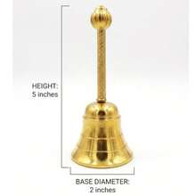 Vintage Brass Hand Bell Loud Call Bell For Bedside, Dinner, Wedding, Christmas Holiday Party - As Pic - View 5