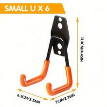 18pcs Set (2 Hooks + 16 Accessories) Durable Metal Tool Hooks, Wall-Mounted Garage Storage Rack, Industrial-Grade Space-Saving Storage Solution, Suitable For Ladders, Bicycles And Tools - Multicolor - View 6