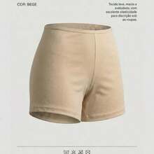 Kit 6 Shorts modeladores femininos de alta elasticidade, com efeito levanta bumbum, confortáveis e sem costuras. - Preto e Bege - Visão 11