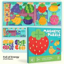 1pc Multicolor 3-In-1 Magnetic Puzzle Book, Foldable Animal Dinosaur Puzzle Game | Montessori Educational Activity | Kindergarten Fine Motor Skills Toy | Portable Travel Quiet Busy Book | Children's Cognitive Gift Toy - Multicolor - View 18