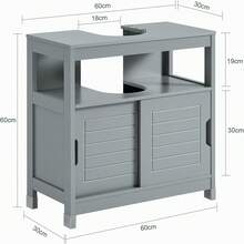FRG128 Unterbau-Schrank Badezimmerschrank mit Fußkissen - Grau - Frg128-ii - Übersicht 5
